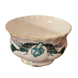 Royal Albert Bone China Cape Breton Island Sugar Bowl - Plaid and Gold Accents